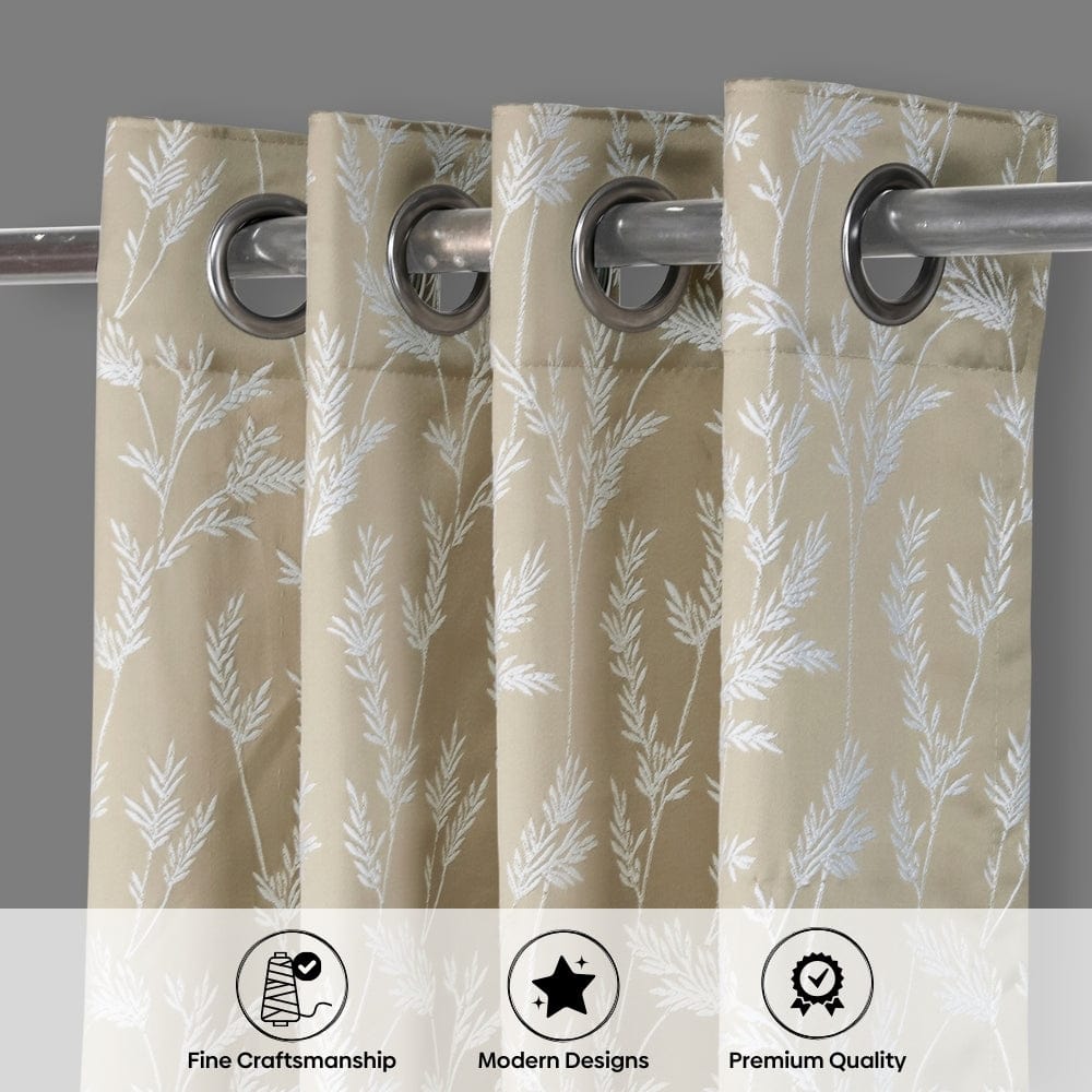 Whispering Willows Curtain Set, Taupe