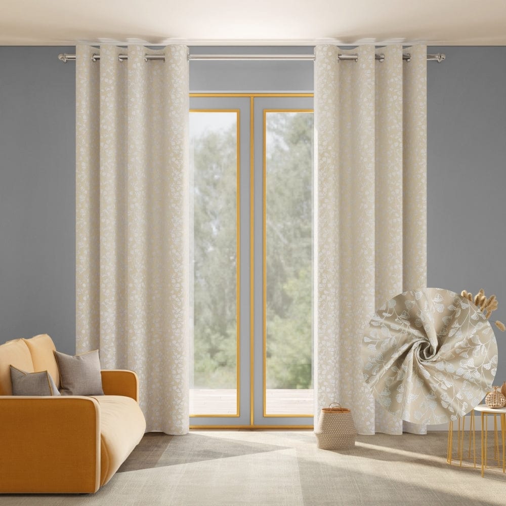 Ginkgo Serenity Curtain Set, Champange