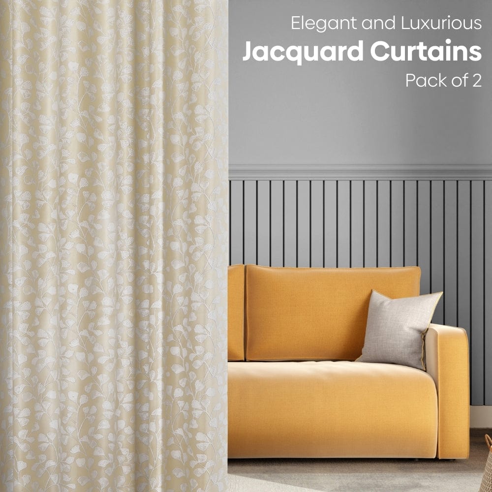 Ginkgo Serenity Curtain Set, Sand