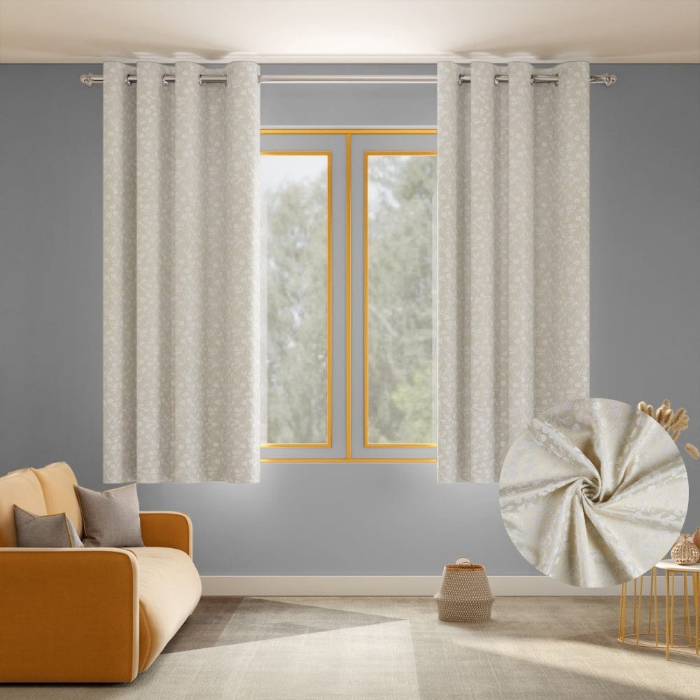 Ginkgo Serenity Curtain Set, Champange