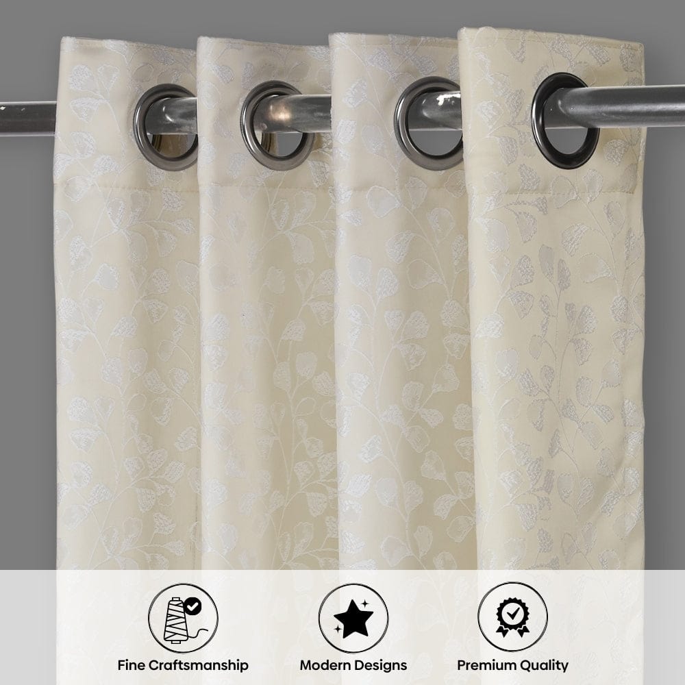 Ginkgo Serenity Curtain Set, Champange