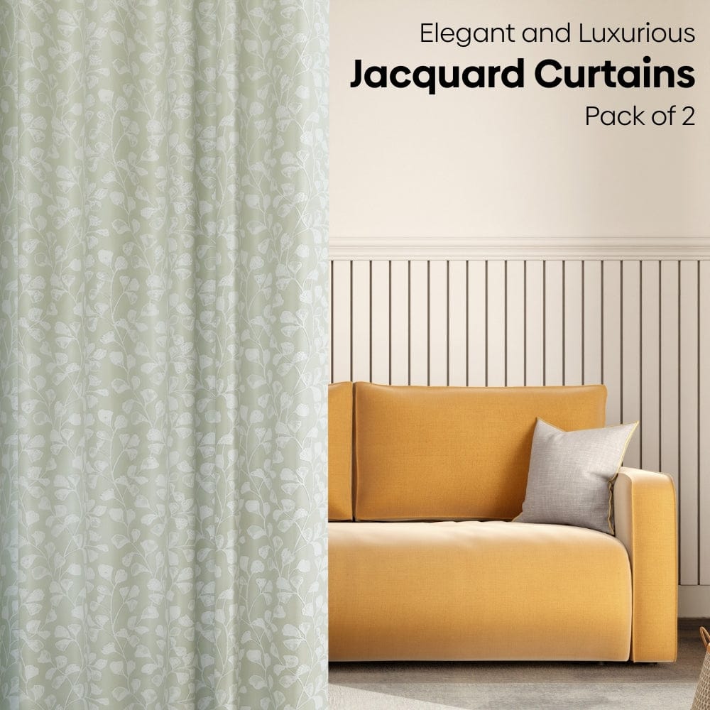 Ginkgo Serenity Curtain Set, Celadon