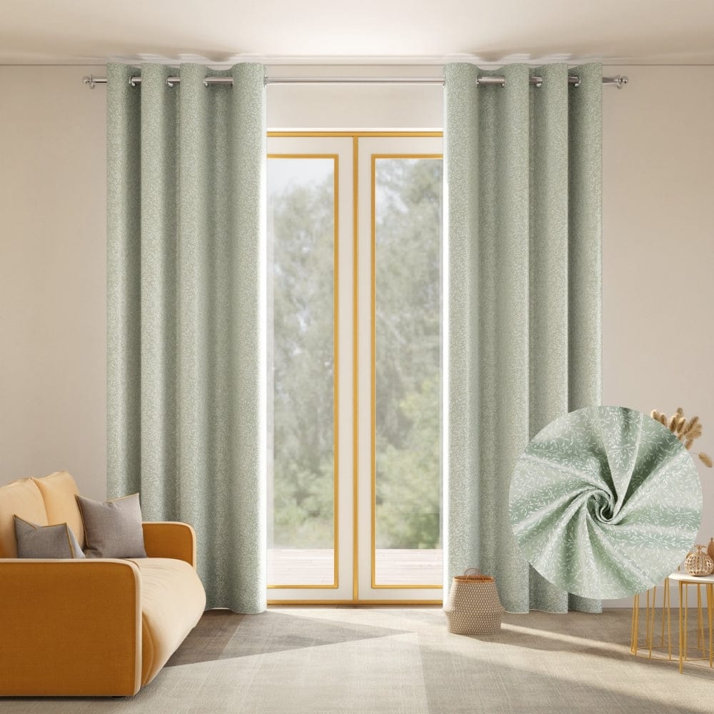 Willow Breeze Curtain Set, Celadon