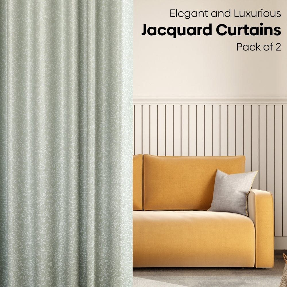 Willow Breeze Curtain Set, Celadon