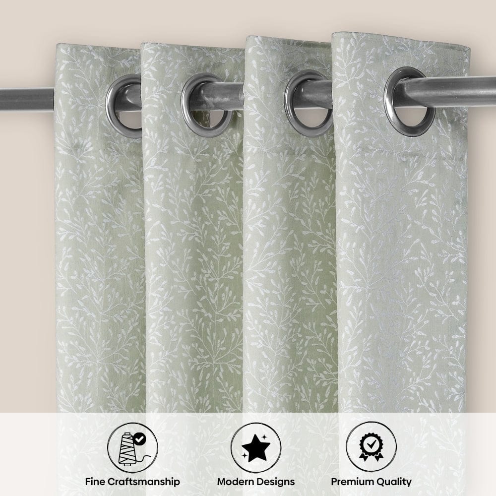 Willow Breeze Curtain Set, Celadon