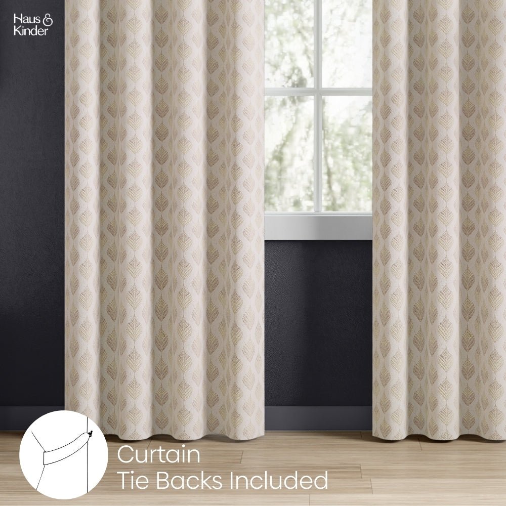 Polyester Jacquard Curtains Golden Plume, Sand - Jacquard Curtains | haus & kinder