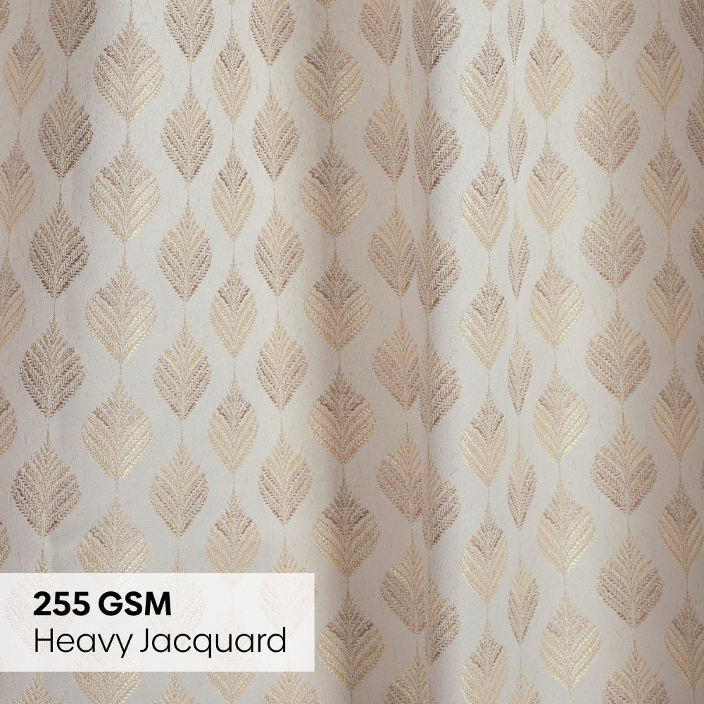 Polyester Jacquard Curtains Golden Plume, Sand - Jacquard Curtains | haus & kinder