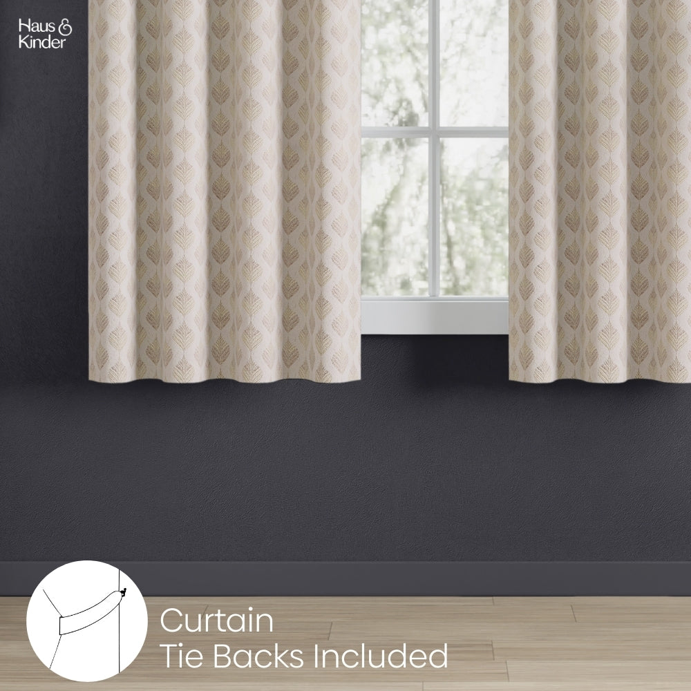 Polyester Jacquard Curtains Golden Plume, Sand