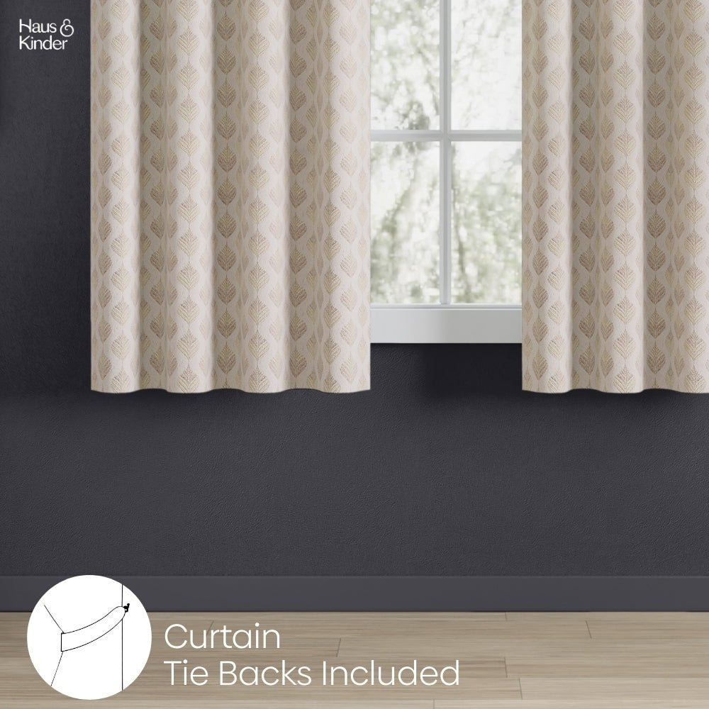 Polyester Jacquard Curtains Golden Plume, Sand - Jacquard Curtains | haus & kinder