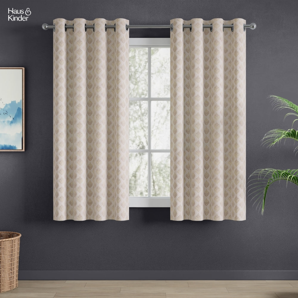 Polyester Jacquard Curtains Golden Plume, Sand
