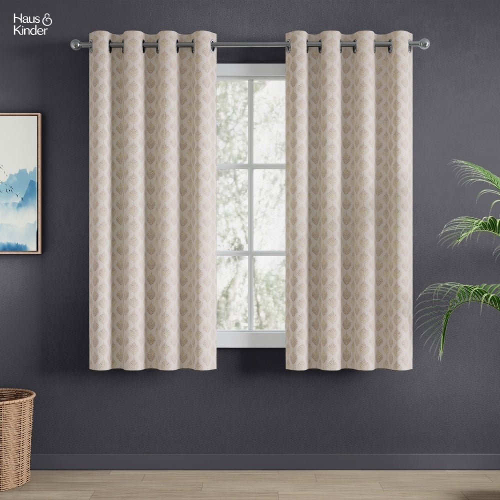 Polyester Jacquard Curtains Golden Plume, Sand - Jacquard Curtains | haus & kinder