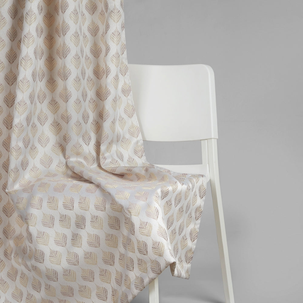 Polyester Jacquard Curtains Champagne Crest, Stone