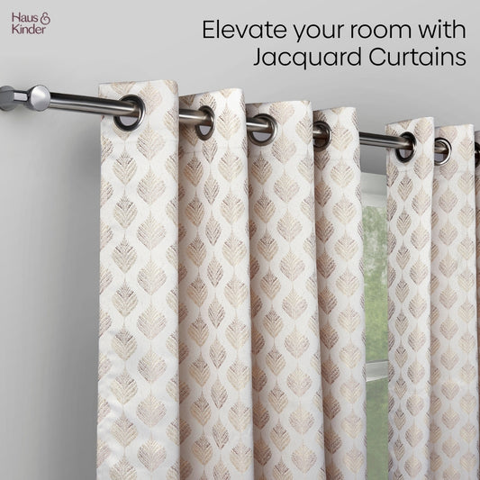 Polyester Jacquard  Curtains Champagne Crest, Stone