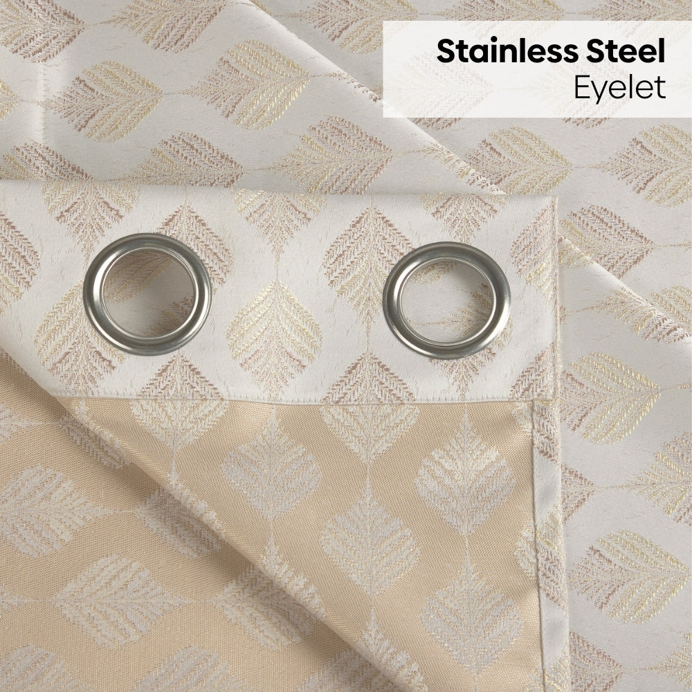 Polyester Jacquard Curtains Champagne Crest, Stone