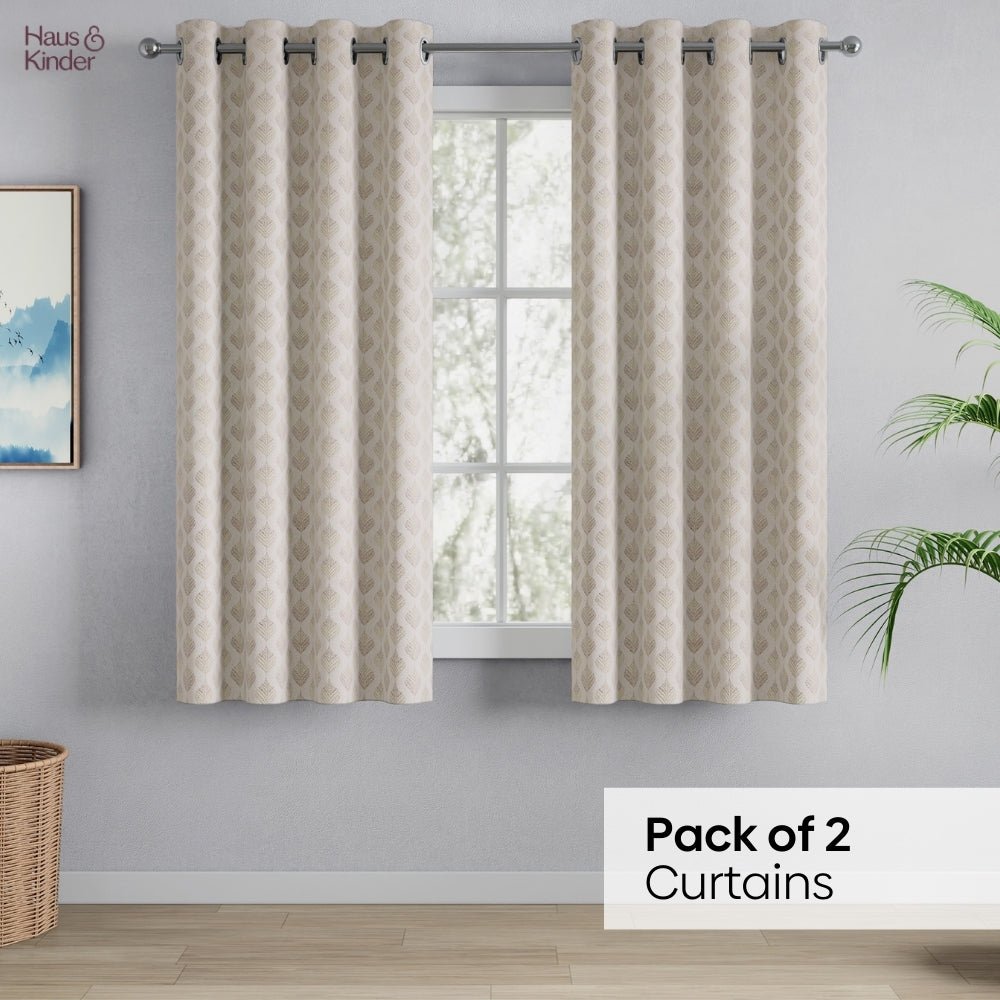 Polyester Jacquard Curtains Champagne Crest, Stone - Jacquard Curtains | haus & kinder