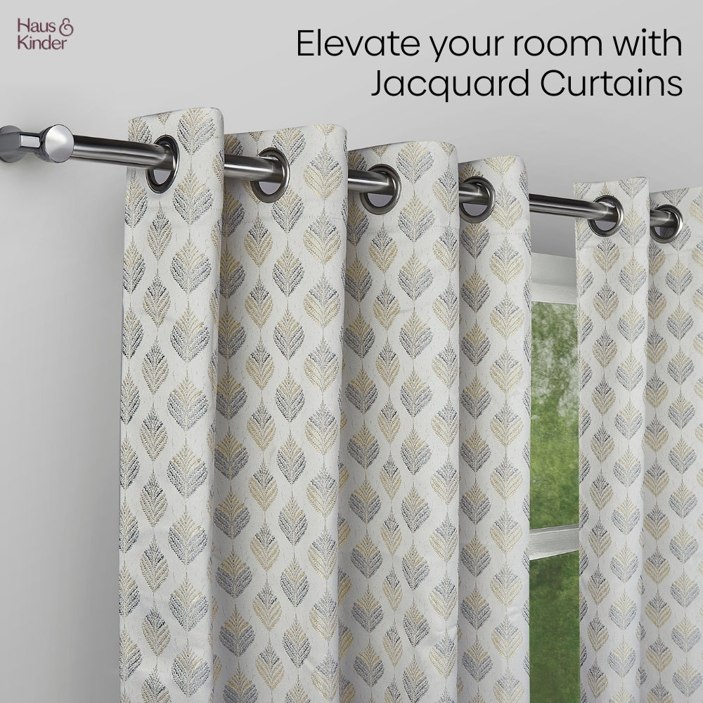 Polyester Jacquard Curtains Silverleaf Harmony, Grey