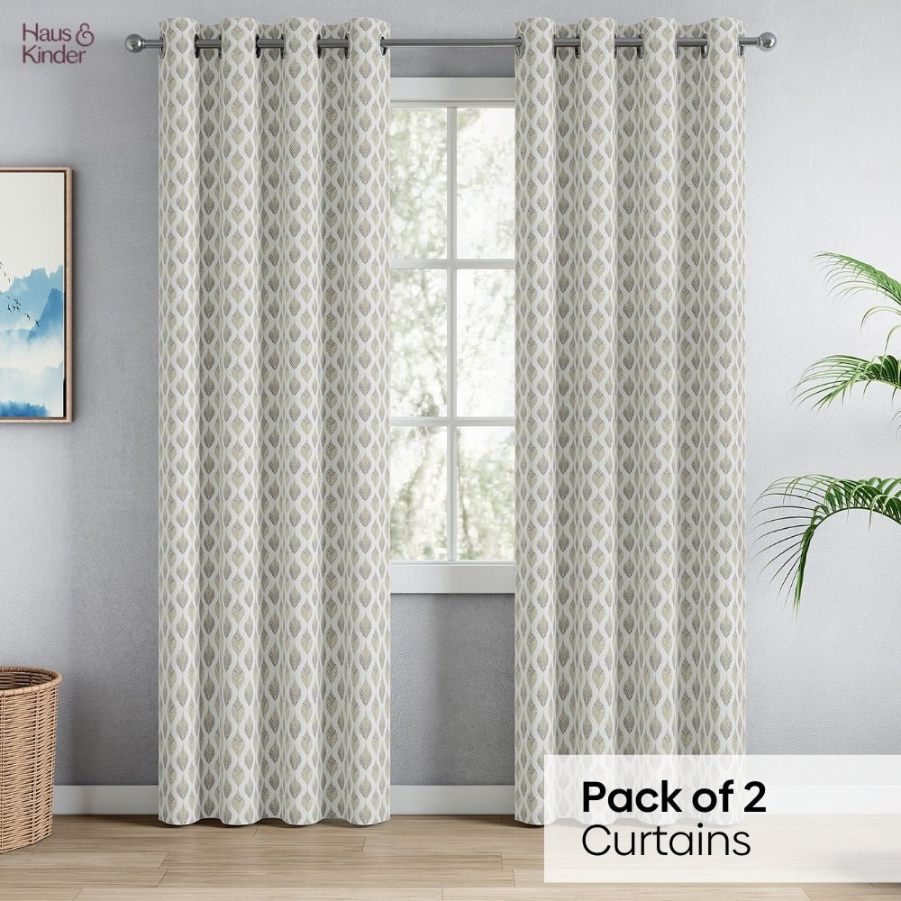 Polyester Jacquard Curtains Silverleaf Harmony, Grey - Jacquard Curtains | haus & kinder