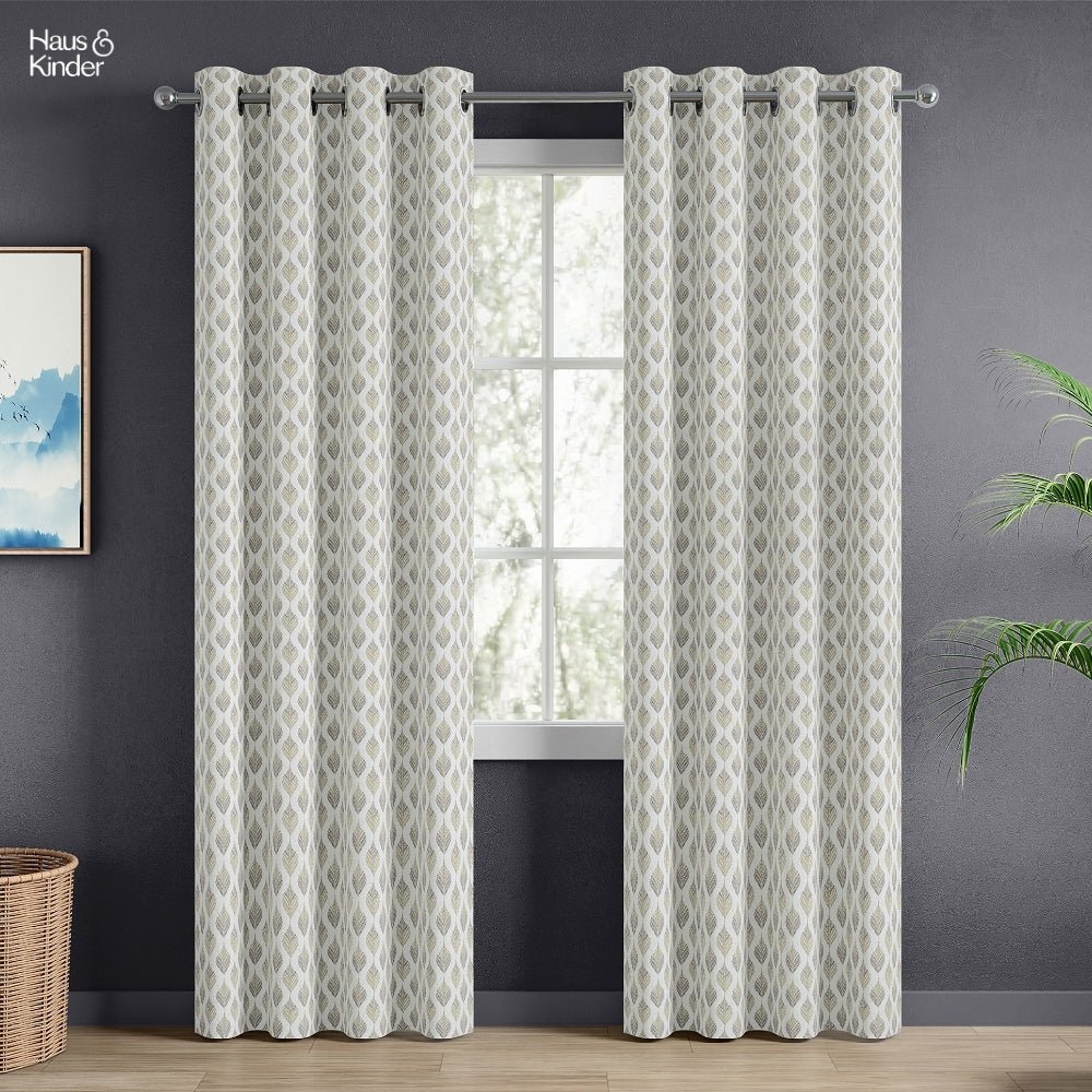 Polyester Jacquard Curtains Silverleaf Harmony, Grey - Jacquard Curtains | haus & kinder