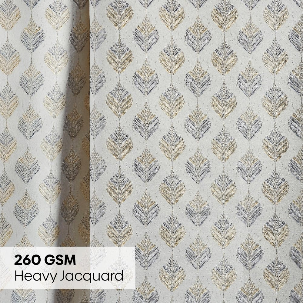 Polyester Jacquard Curtains Silverleaf Harmony, Grey - Jacquard Curtains | haus & kinder