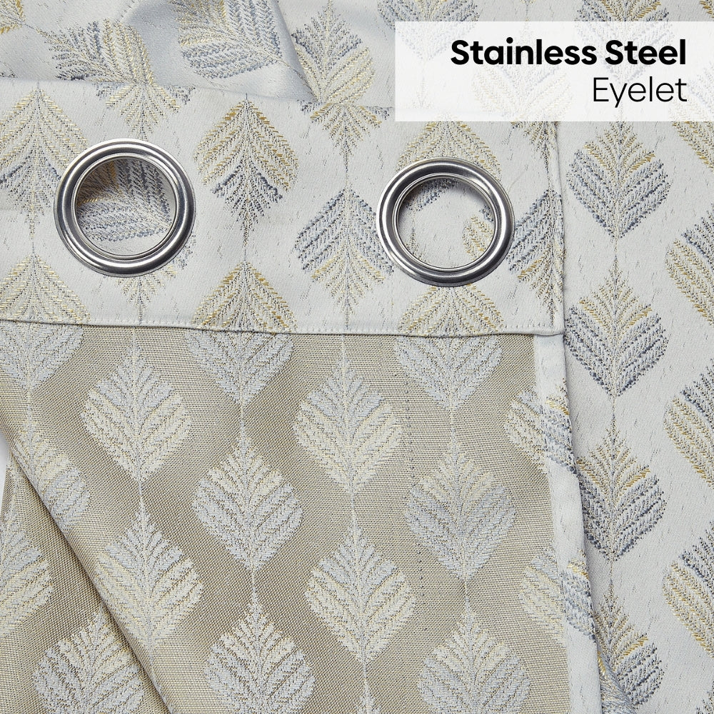 Polyester Jacquard Curtains Silverleaf Harmony, Grey