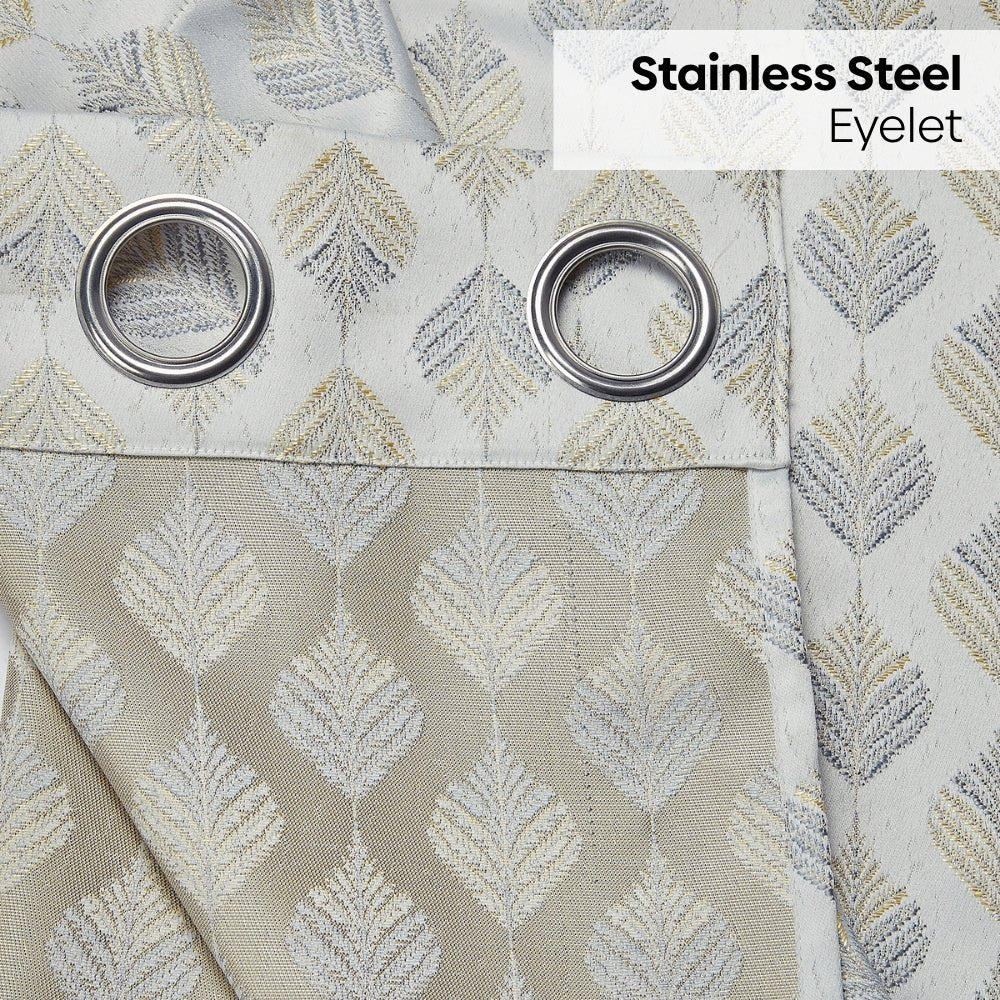 Polyester Jacquard Curtains Silverleaf Harmony, Grey - Jacquard Curtains | haus & kinder