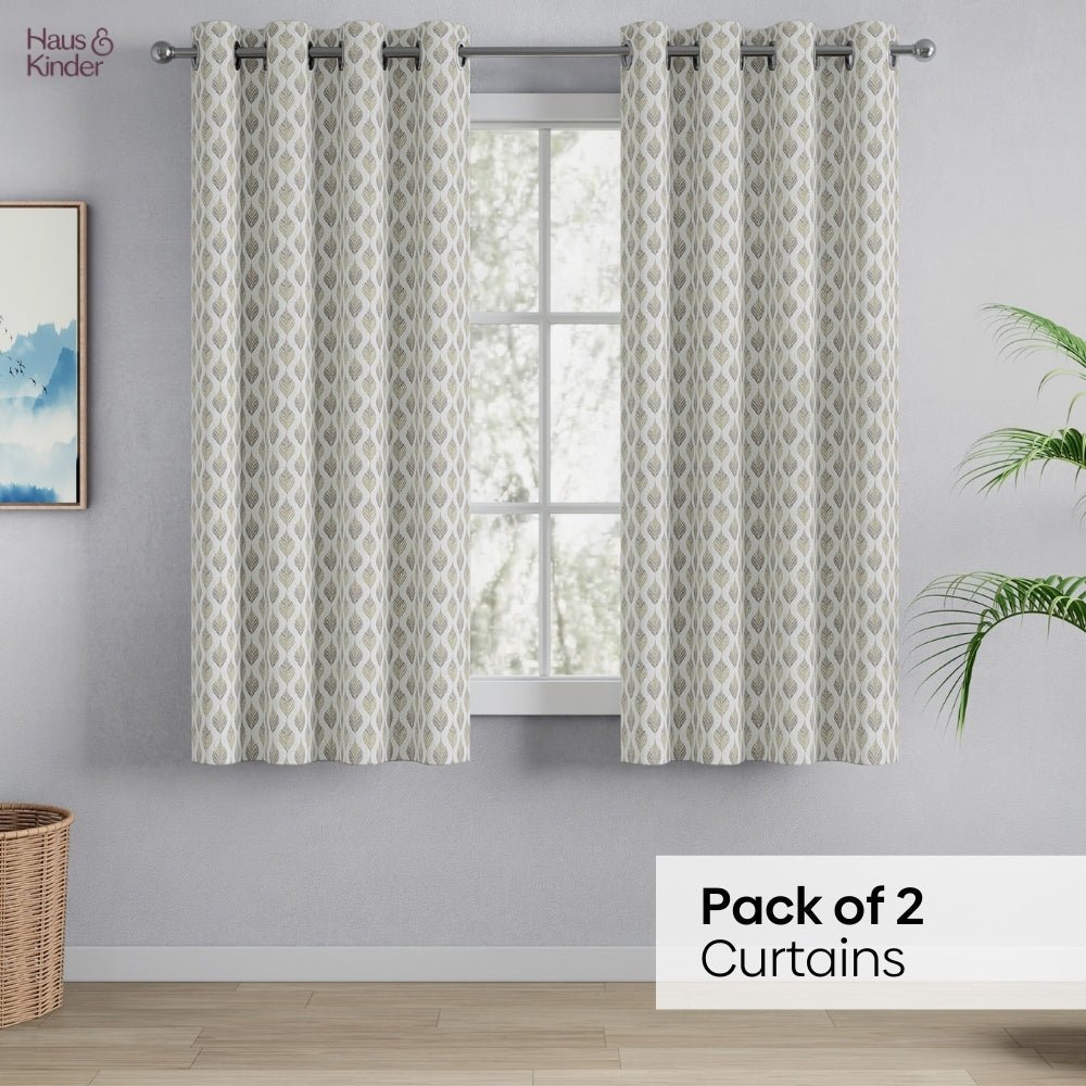Polyester Jacquard Curtains Silverleaf Harmony, Grey - Jacquard Curtains | haus & kinder