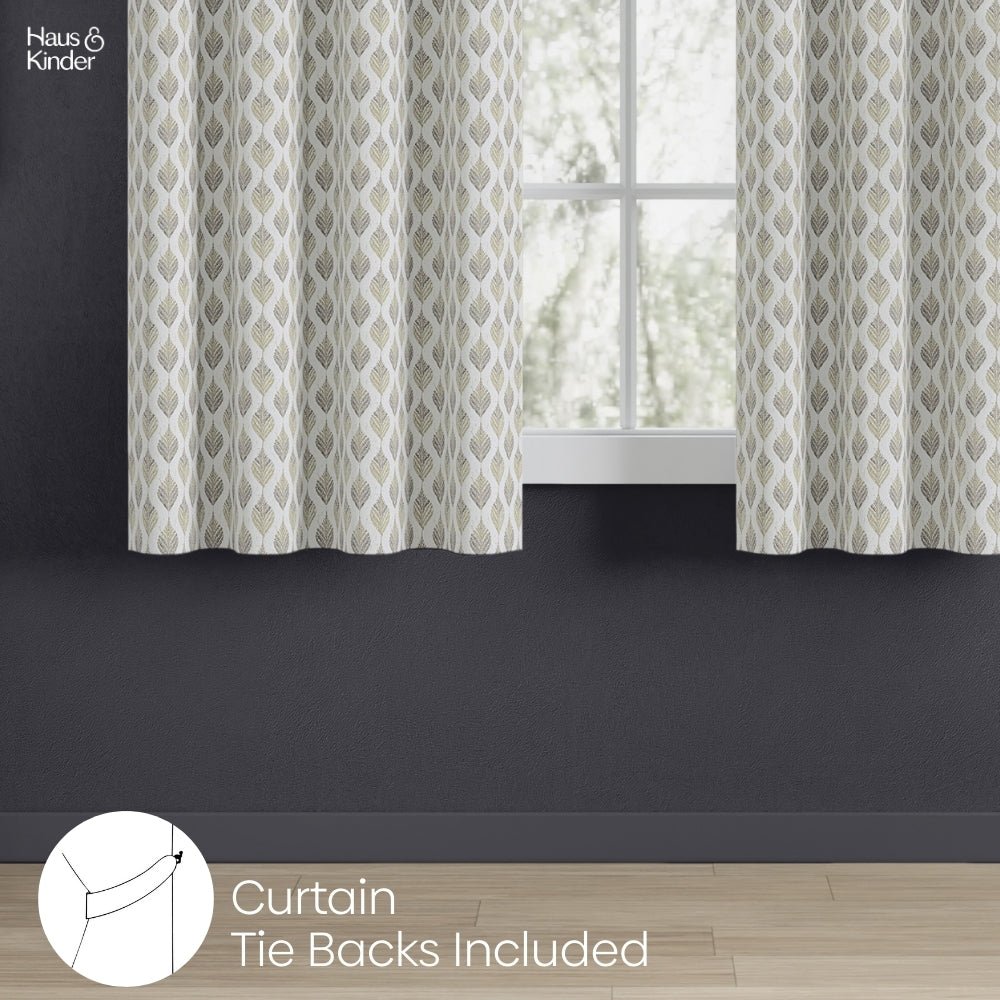 Polyester Jacquard Curtains Silverleaf Harmony, Grey - Jacquard Curtains | haus & kinder