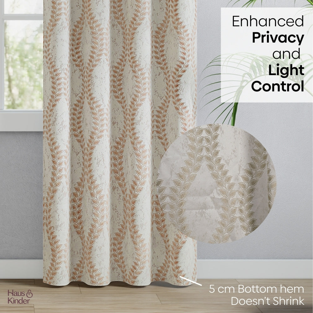 Polyester Jacquard  Curtain Stonevine Emboss, Stone