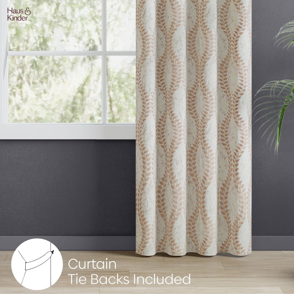 Polyester Jacquard Curtain Stonevine Emboss, Stone - Jacquard Curtains | haus & kinder