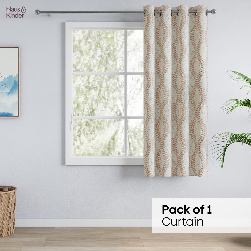 Polyester Jacquard Curtain Stonevine Emboss, Stone - Jacquard Curtains | haus & kinder