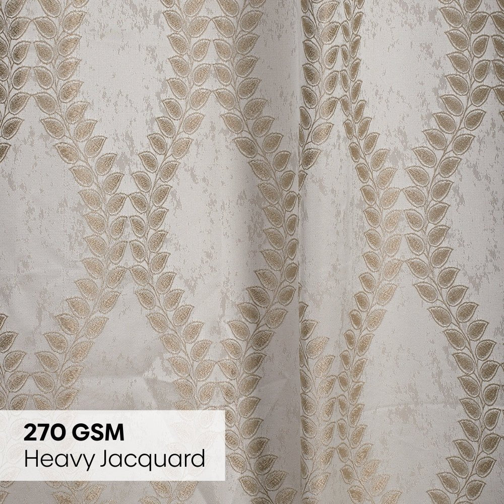 Polyester Jacquard Curtain Stonevine Emboss, Stone - Jacquard Curtains | haus & kinder