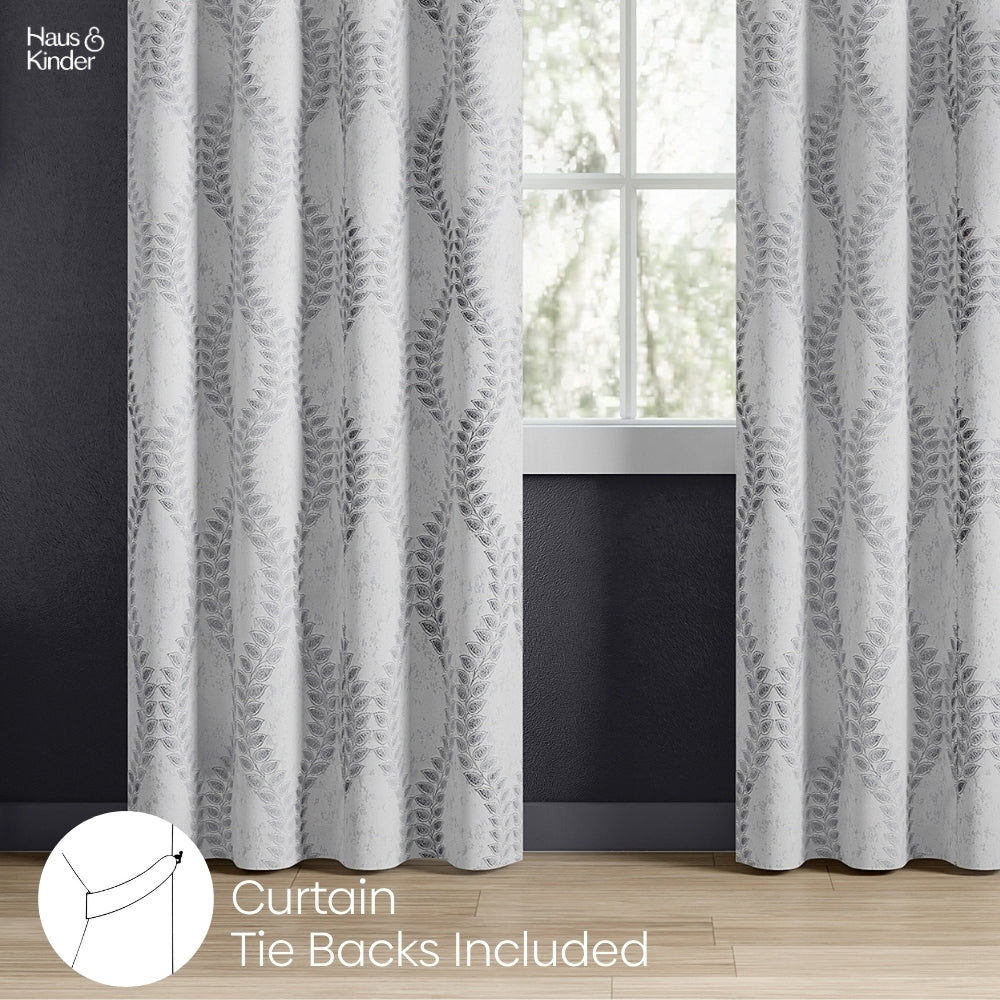 Polyester Jacquard Curtain SliverGroove Emboss, Grey