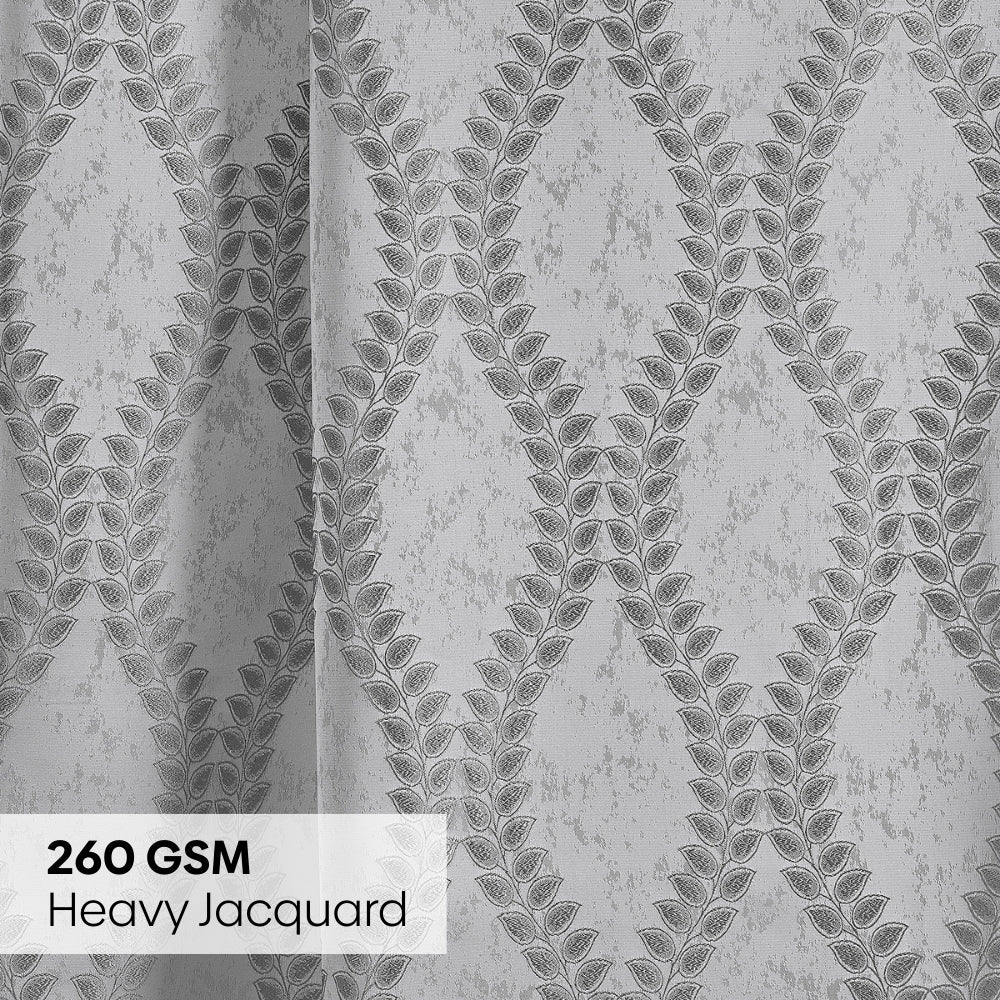 Polyester Jacquard Curtain SliverGroove Emboss, Grey