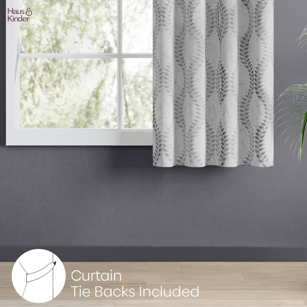Polyester Jacquard Curtain SliverGroove Emboss, Grey - Jacquard Curtains | haus & kinder