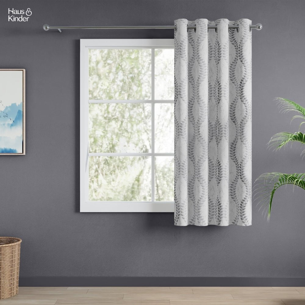 Polyester Jacquard Curtain SliverGroove Emboss, Grey - Jacquard Curtains | haus & kinder
