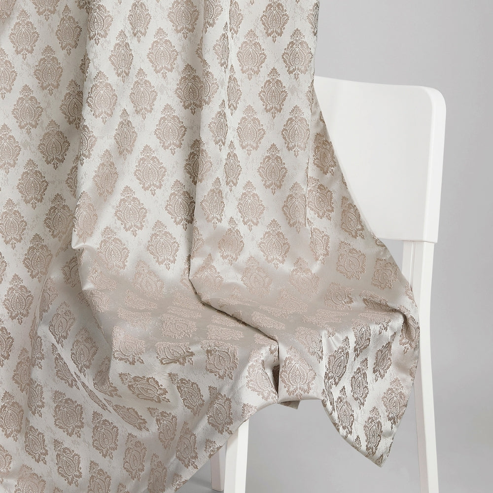 Polyester Jacquard Curtain Stonehaven Damask, Stone