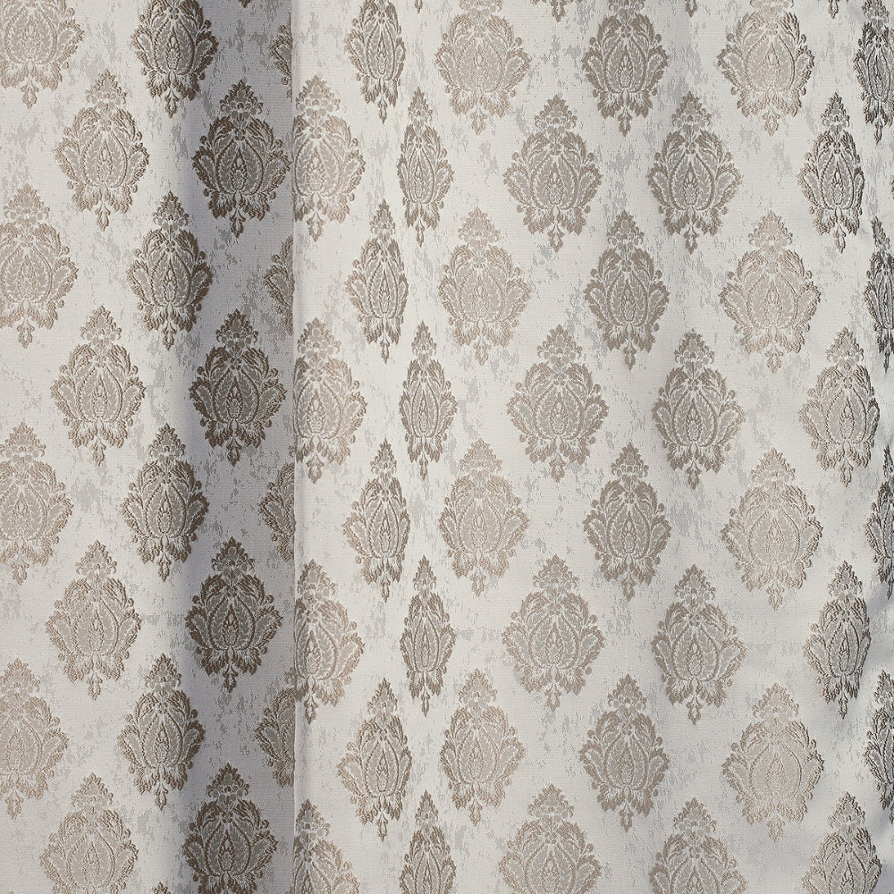 Polyester Jacquard Curtain Stonehaven Damask, Stone