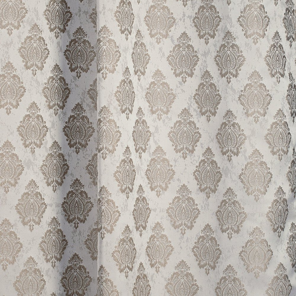 Polyester Jacquard Curtain Stonehaven Damask, Stone - Jacquard Curtains | haus & kinder