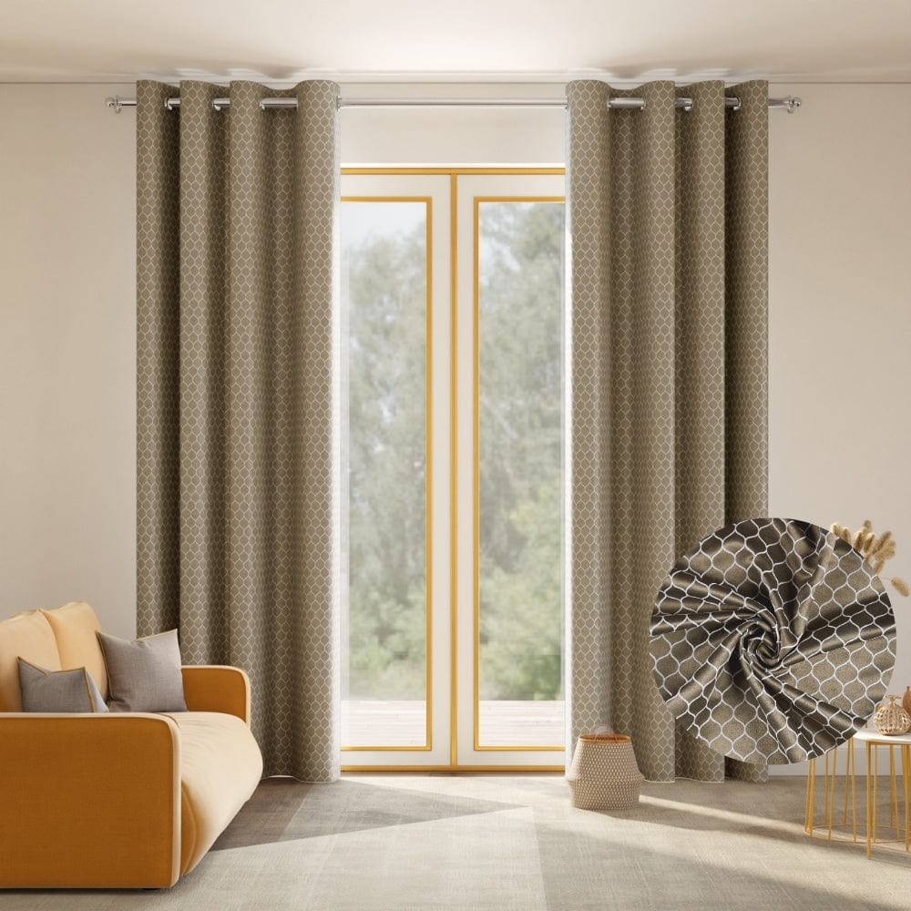 Mosaic Mirage Curtain Set, Moss