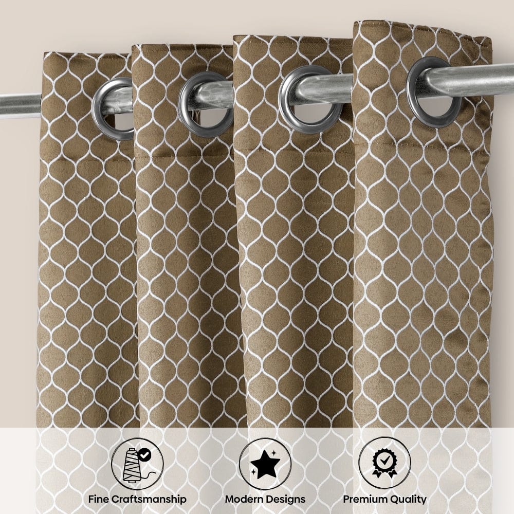 Mosaic Mirage Curtain Set, Moss