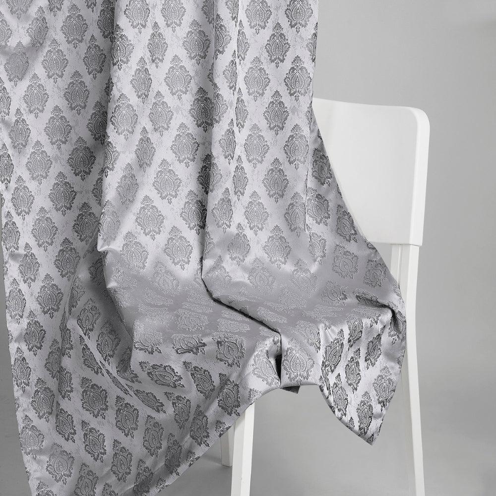 Polyester Jacquard Curtain Silvercrest Damask, Grey