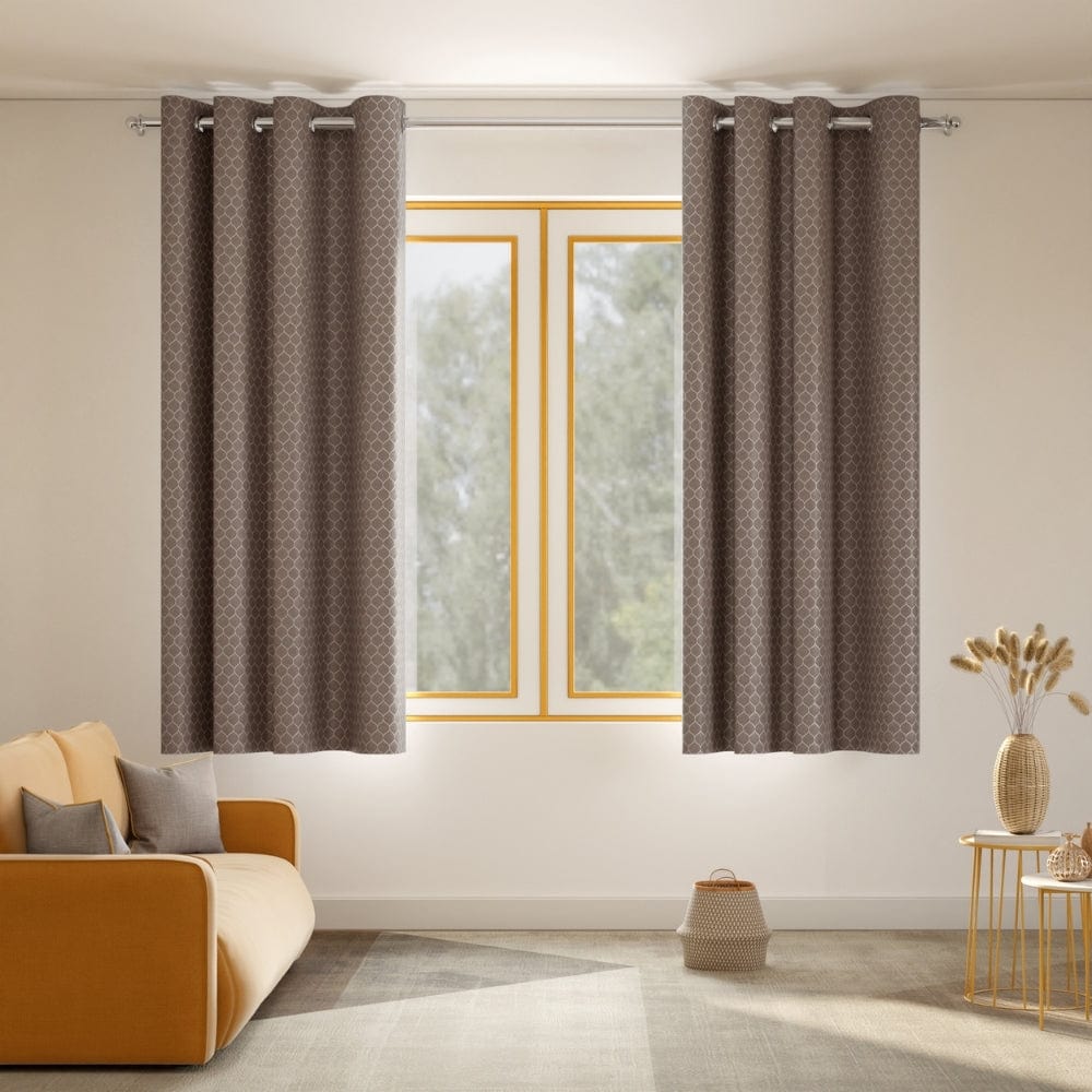 Mosaic Mirage Curtain Set, Coffee