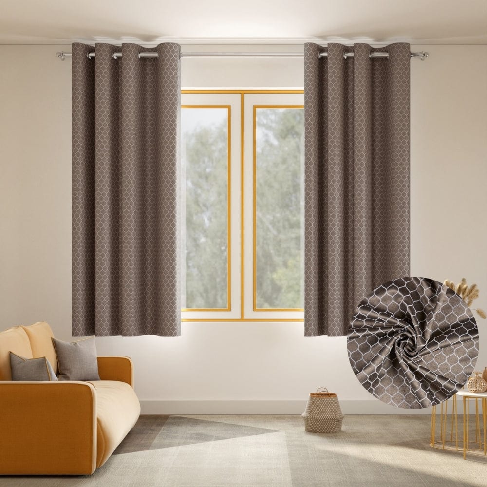 Mosaic Mirage Curtain Set, Coffee