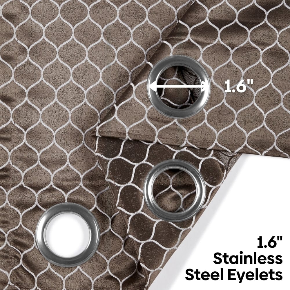 Mosaic Mirage Curtain Set, Coffee