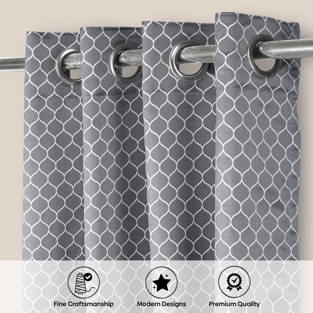 Mosaic Mirage Curtain Set, Slate