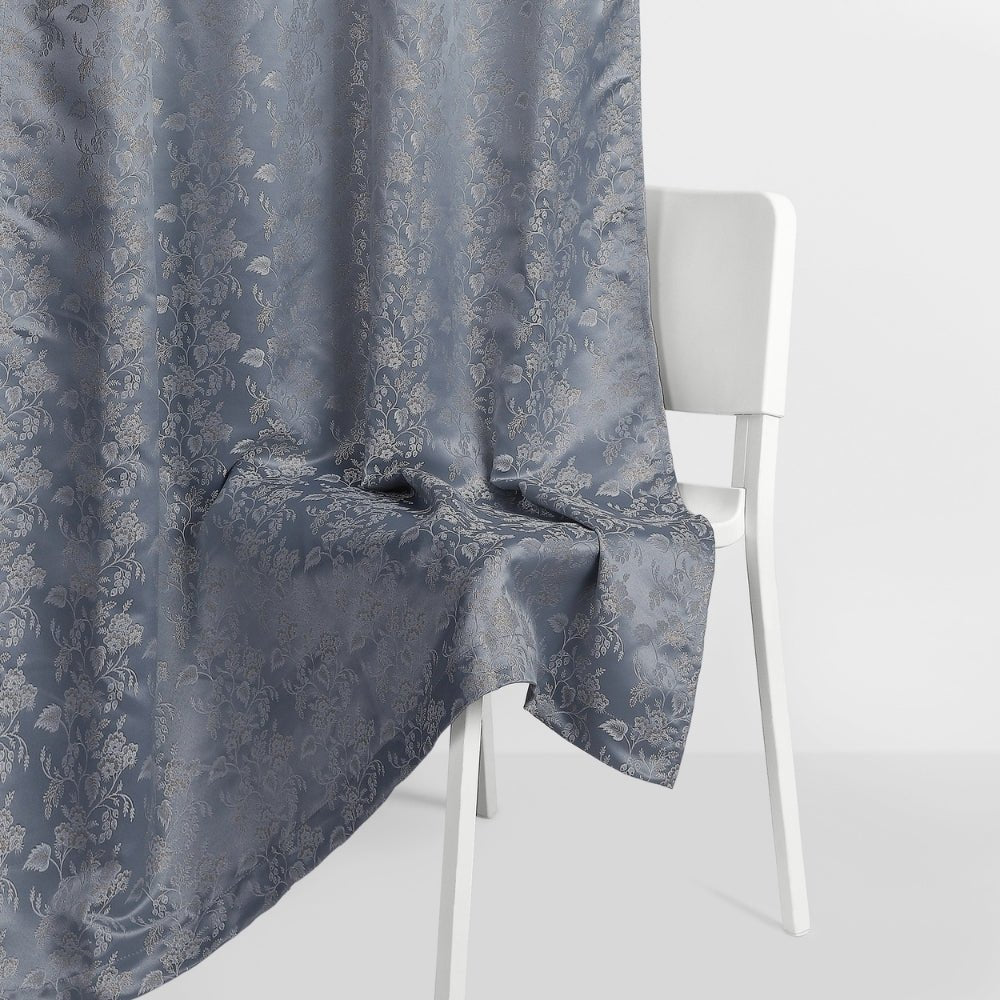 Vintage Bloom Cotton Printed Pack Of 1 Curtain, Grey - Cotton Printed Curtains | haus & kinder