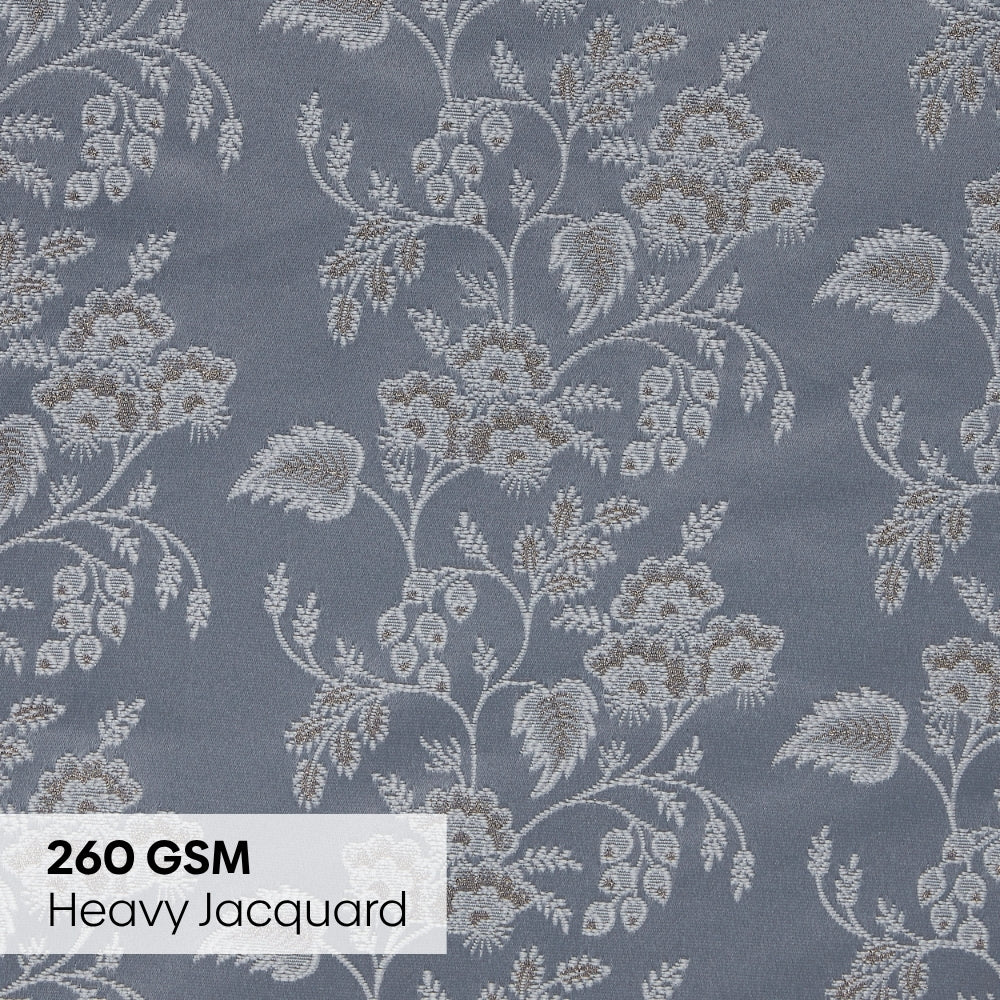 Vintage Bloom Cotton Printed Pack Of 2 Curtain, Grey