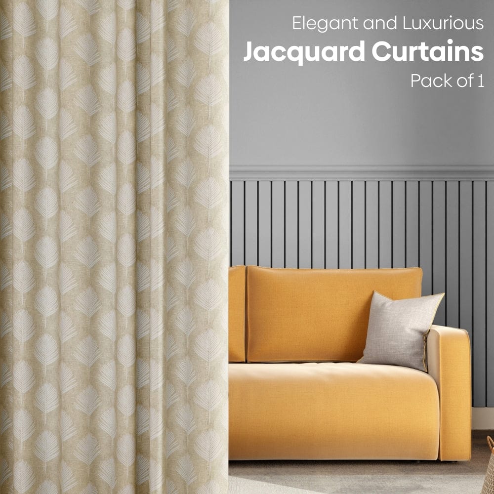 Palm Charm Curtain Set, Caramel
