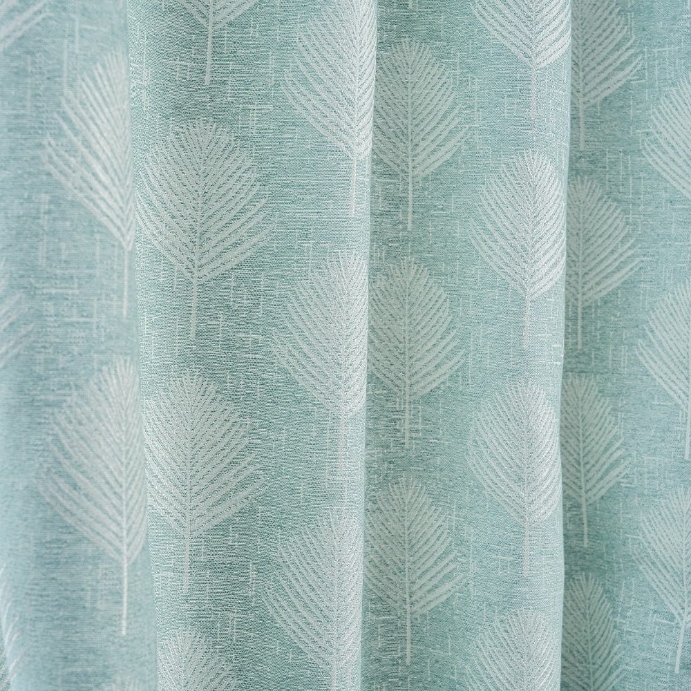 Palm Charm Curtain Set, Aqua