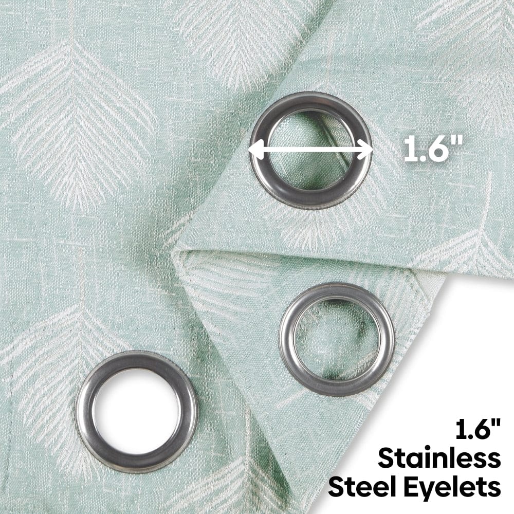 Palm Charm Curtain Set, Aqua